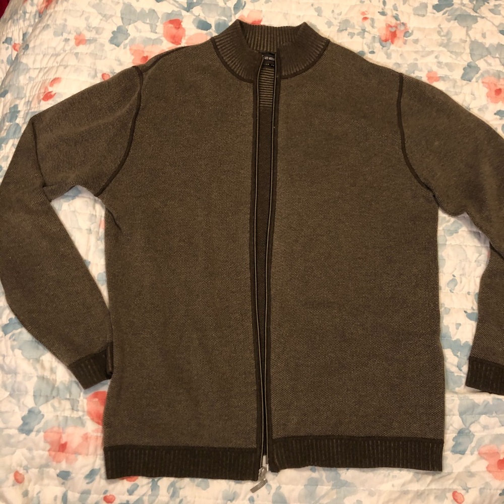 Cotton zip down pullover